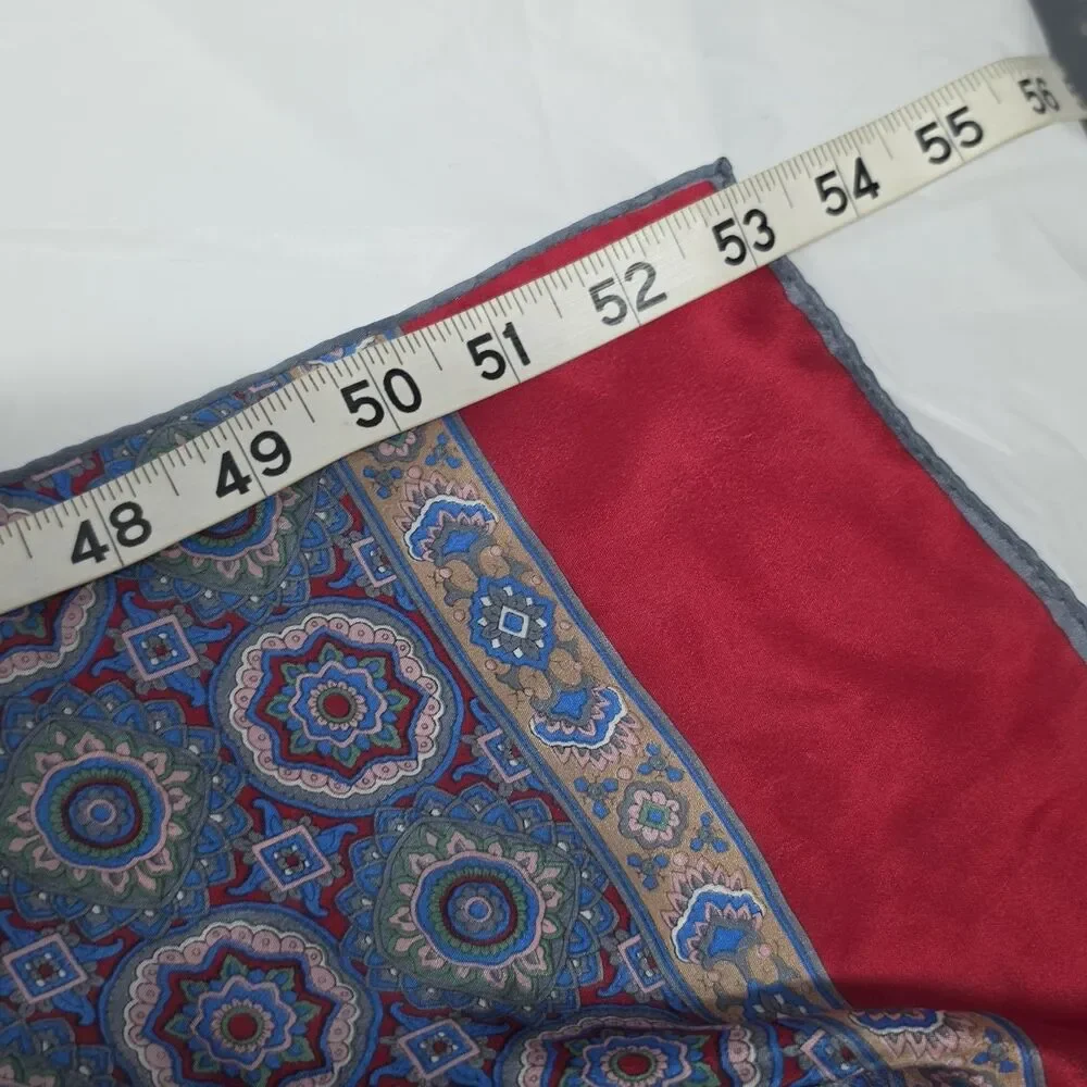 Vintage The Specialty House Silk Moroccan Mandala Women's Scarf Red Blue NWT